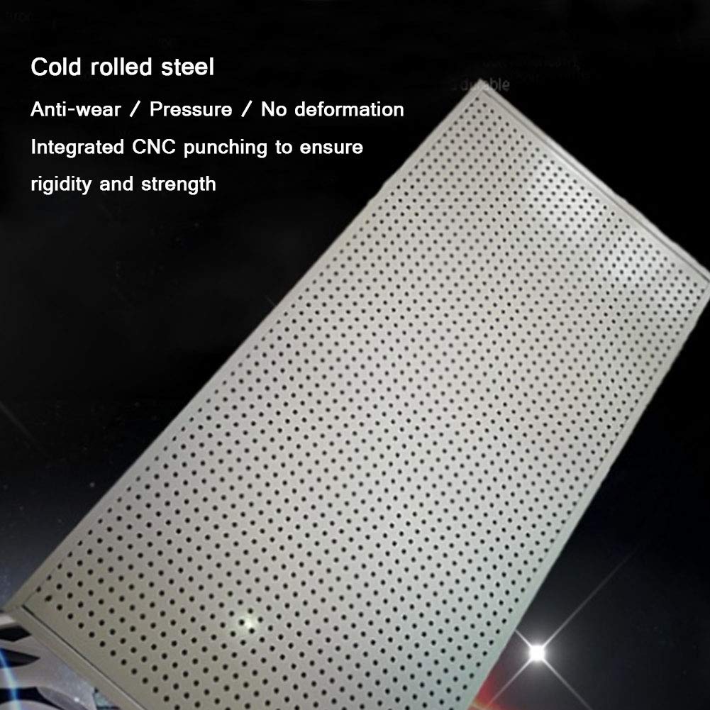 Heavy Duty Metal Pegboard Organizer - 60x100cm White Wall Mounted Tool Holder Panel for Garage, Workshop, Home Office & Shed | Perfect for DIY Projects, Tool Storage & Space Organization