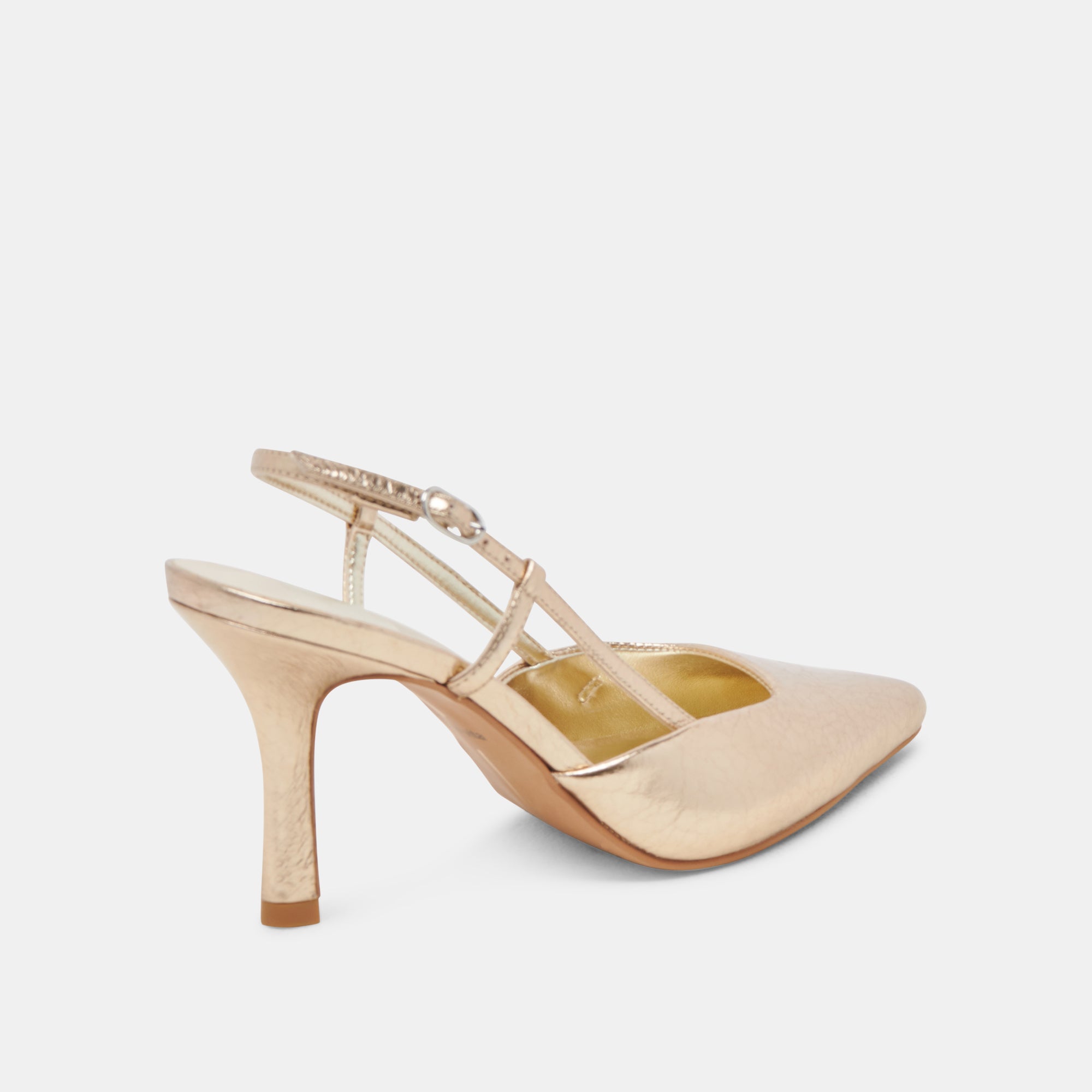 Distressed Leather Gold Heels for Women - Elegant High Heels for Parties, Weddings & Evening Events