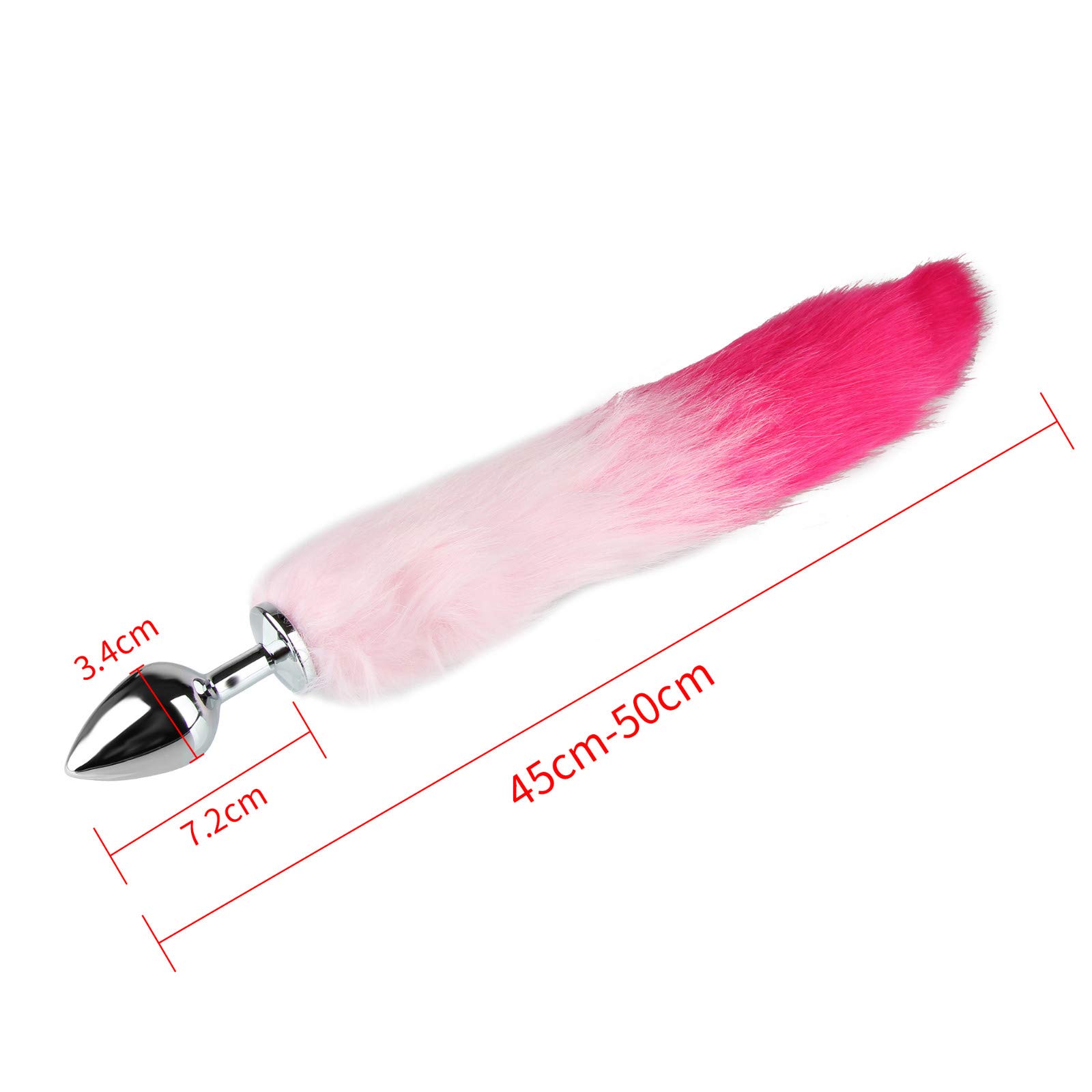 Fox Tail Butt Plug Set - Hypoallergenic Metal Anal Plug with Faux Fur Tail for Women & Men, Couple Sex Toy, Beginner to Advanced Trainer, Adult Cosplay & Bedroom Play (Pink, Medium) - Perfect for Roleplay, BDSM & Sensual Enhancement