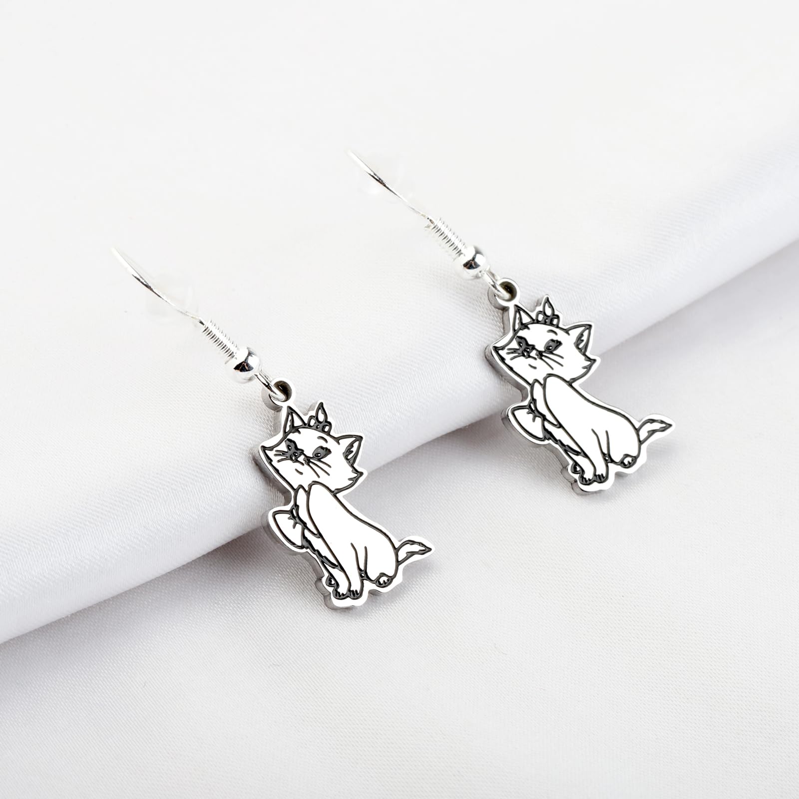 KEYCHIN Marie Cat Earrings - Cute Animal Jewelry Gifts for Women & Girls - Perfect for Cosplay, Anime Conventions & Cat Lovers