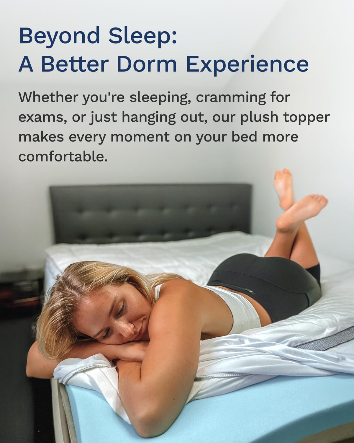 ViscoSoft 4 Inch Cooling Memory Foam Mattress Topper Twin XL - CertiPUR-US Certified Hybrid Dual Layer Mattress Pad for College Dorms & Guest Rooms - Pressure Relief for Back, Stomach & Side Sleepers