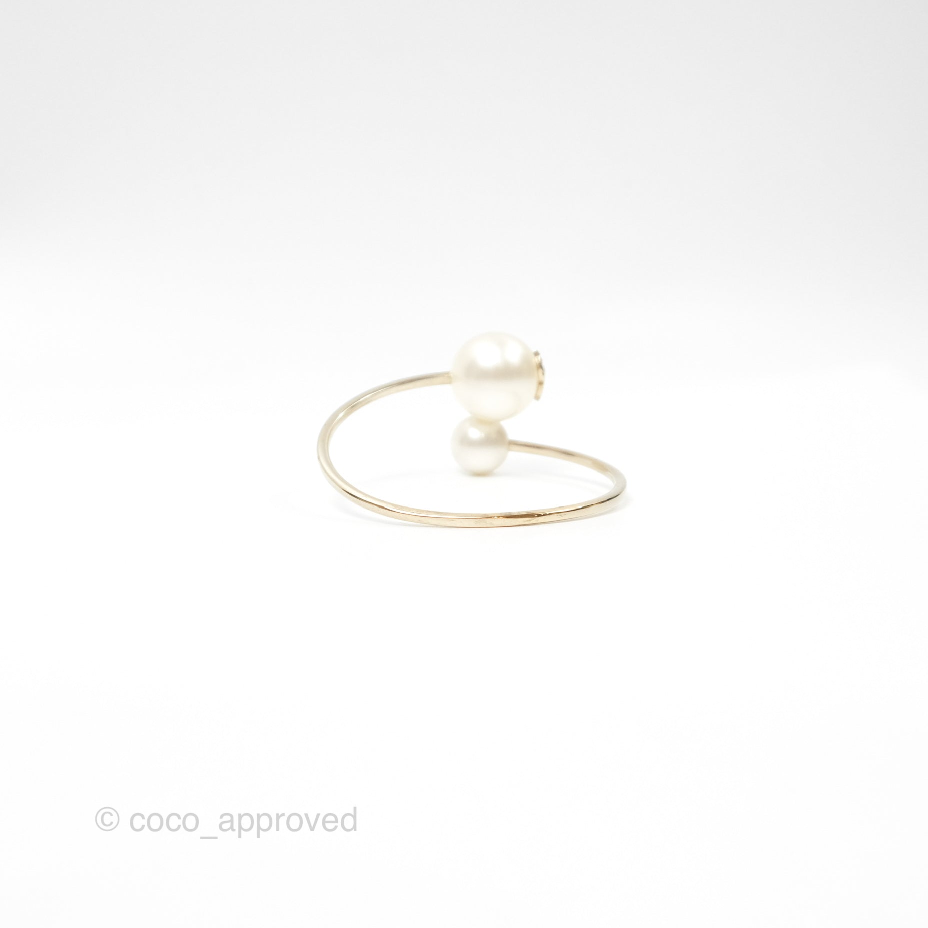 Chanel CC Pearl Bangle Gold Tone Bracelet for Women - Luxury Fashion Jewelry Gift for Anniversary, Birthday & Special Occasions