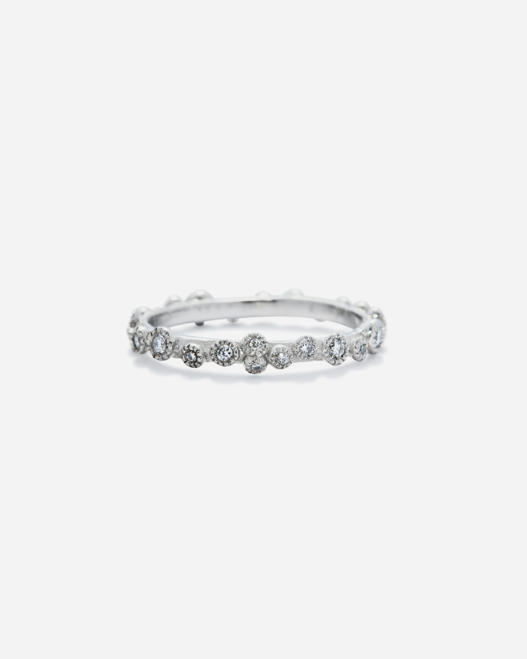 Melee 31 White Diamond Ring - Elegant 14K Gold Wedding Band for Women, Perfect for Engagement, Anniversary & Special Occasions