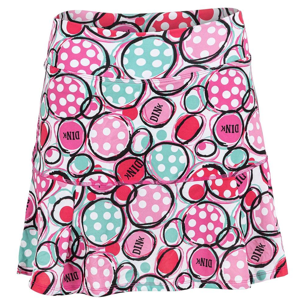**Women's Pickleball Skirts with Attached Shorts - Drop Pleat Dink 2 Pink - Breathable & Comfortable for Tennis, Golf & Outdoor Sports**