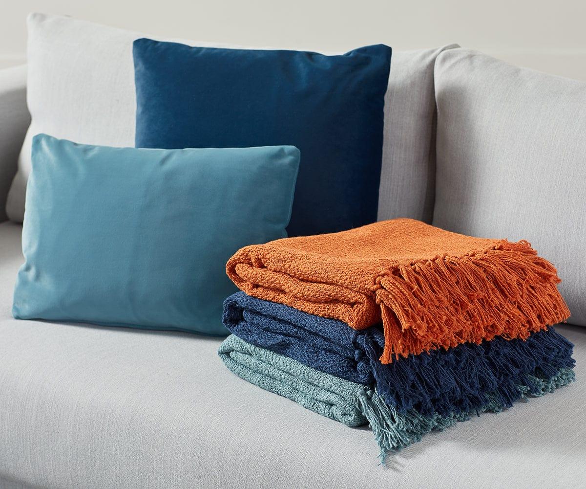Bohemian Woven Fringe Throw Blanket - Soft Cotton Decorative Couch Cover for Living Room, Bed, Sofa - Cozy Home Decor for Fall, Winter & Boho Style