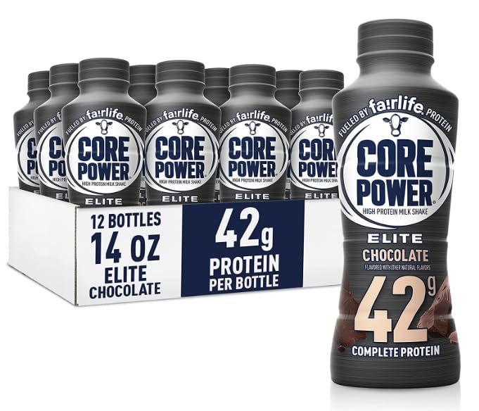Fairlife Core Power Elite 42g High Protein Milk Shakes - Ready to Drink Chocolate Protein Shake for Workout Recovery, Post-Exercise Nutrition & Muscle Growth - 14 Fl Oz (Pack of 12) - Perfect for Gym, Sports & Active Lifestyle