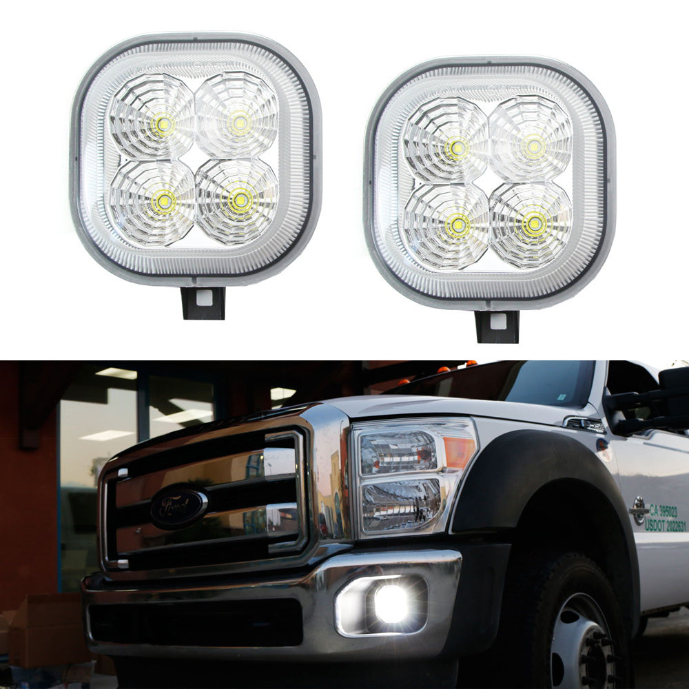 40W CREE LED Fog Light Kit - Clear Lens White for Ford F-250 F-350 F-450 & Excursion - High Visibility Off-Road Driving & Nighttime Safety