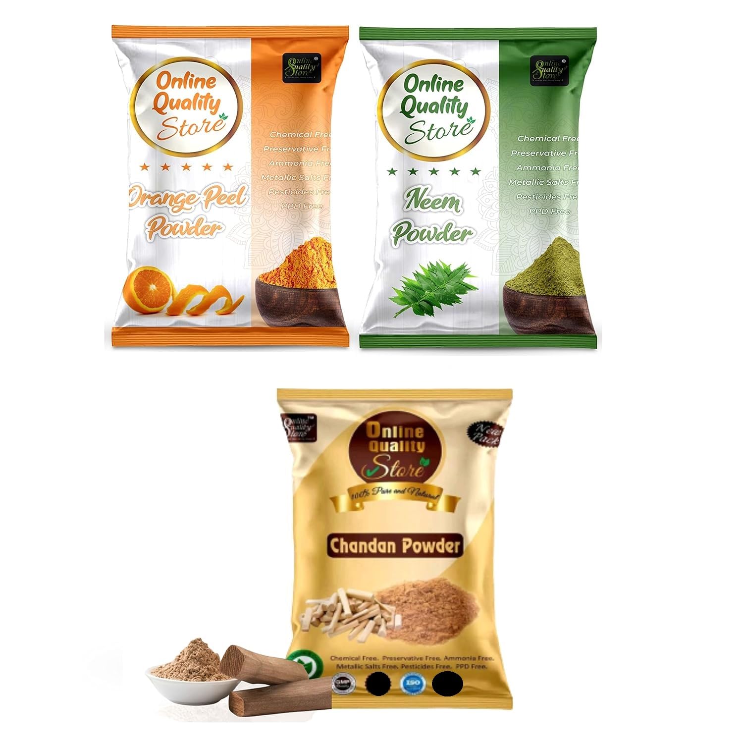 Premium Chandan Powder for Face Pack | Herbal Sandalwood Powder | Orange Peel Powder for Skin | Natural Santra Chilka Powder | Neem Powder Face Mask | 150g Organic Facial Care – Glow & Brightening for Acne & Dry Skin