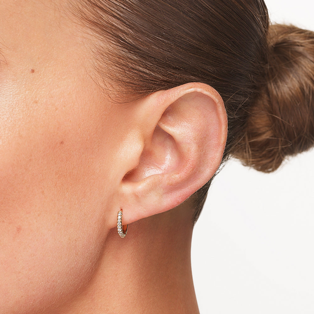 10k Gold Lab Grown Diamond Huggie Earrings for Women - Perfect for Everyday Wear, Parties & Gifts