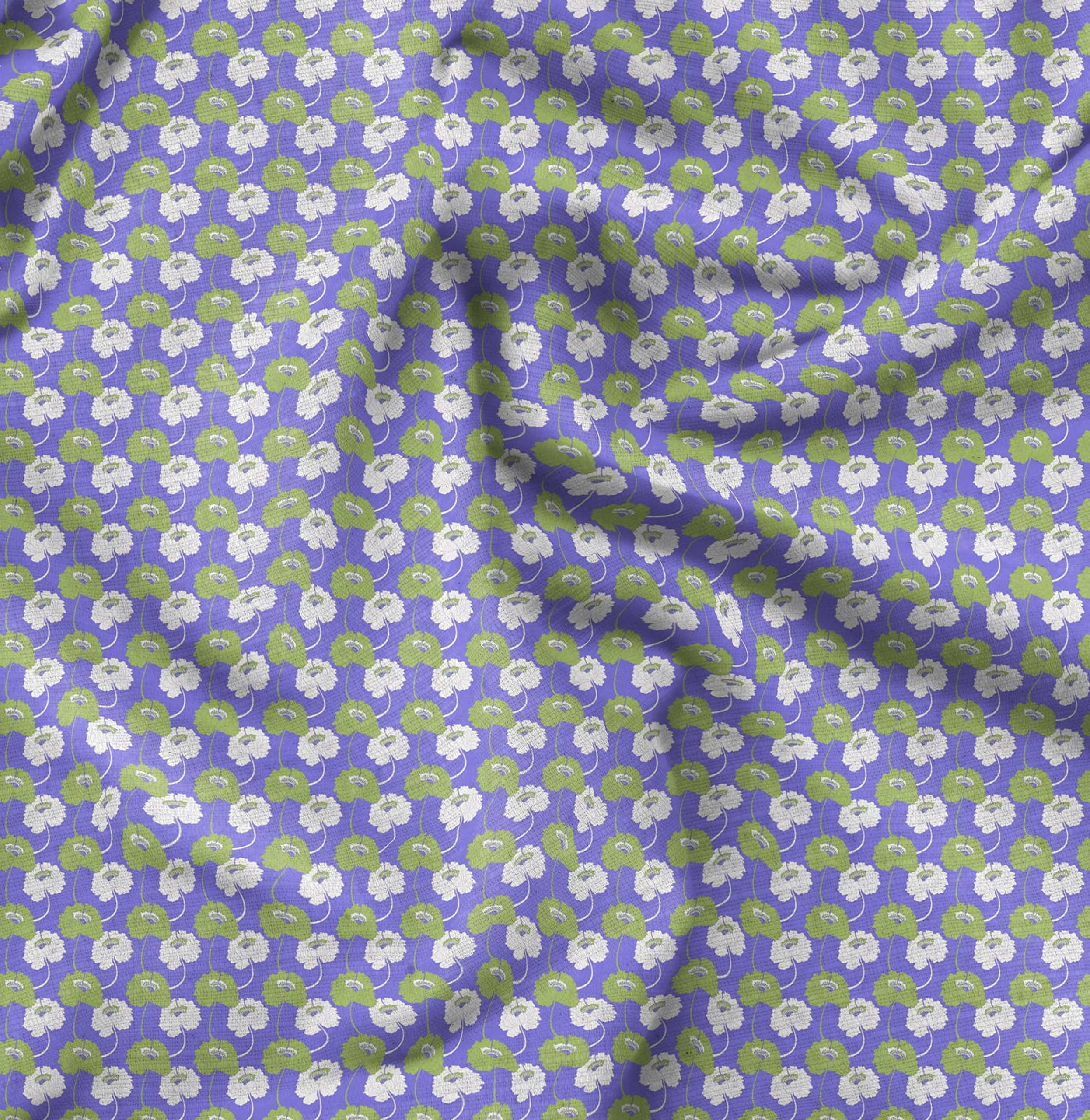 Soimoi Japanese Crepe Fabric - 42 Inch Wide Purple Floral Printed Material by The Yard - Delicate Romantic Design for Dresses, Scarves, Home Decor & DIY Crafts
