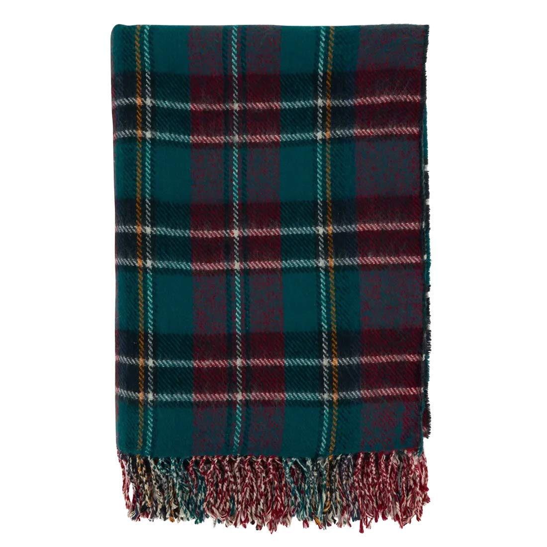 Fennco Styles Reversible Plaid Herringbone Fringe Knit Throw Blanket 50x60 Inches - Soft Green Chunky Knitted Blanket for Sofa, Bed & Home Decor | Cozy Gift for Winter, Christmas & Family Movie Nights