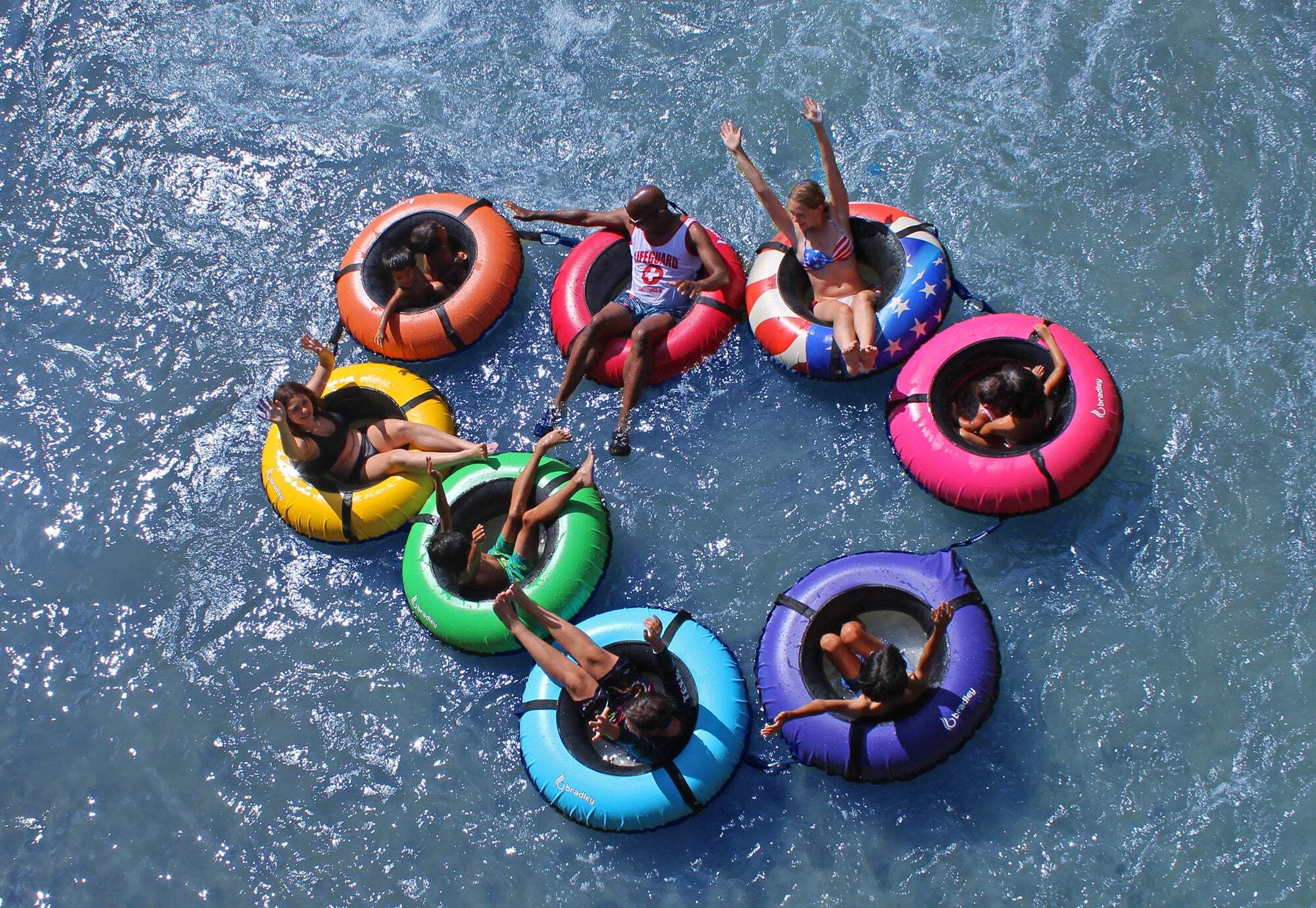 Heavy Duty Bradley River Tubes for Whitewater Floating - Durable Rubber Truck Tire Tubes with Cover - Connectable for Group Rafting - Perfect for River Adventures, Water Parks & Summer Fun