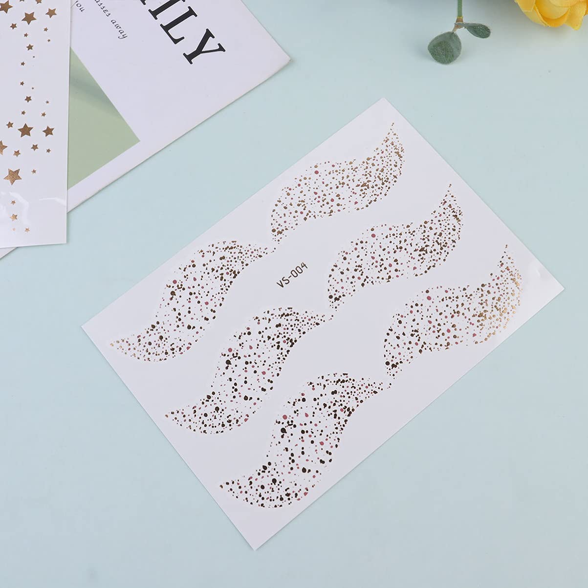 EXCLUZO 8Pcs Waterproof Metallic Temporary Tattoos - Face & Body Art Stickers for Hand, Neck, Wrist | Long Lasting Makeup Tattoos for Parties, Halloween & Festivals
