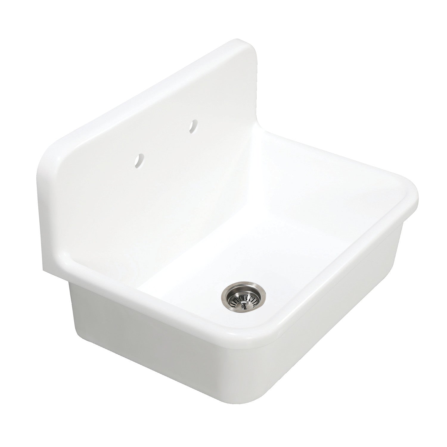 Arcticstone GKTA3020198 30 Inch White Solid Surface Kitchen Sink - Single Bowl Top Mount with Backsplash & Strainer, Matte Finish - Perfect for Modern Farmhouse & Contemporary Kitchen Remodels