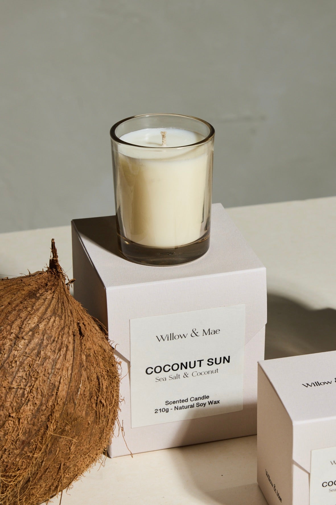 Organic Coconut Sun Sea Salt & Coconut Wax Soy Candle - 60g | Handmade, Eco-Friendly, Long-Lasting Scent | Perfect for Relaxation, Spa, Yoga & Home Decor