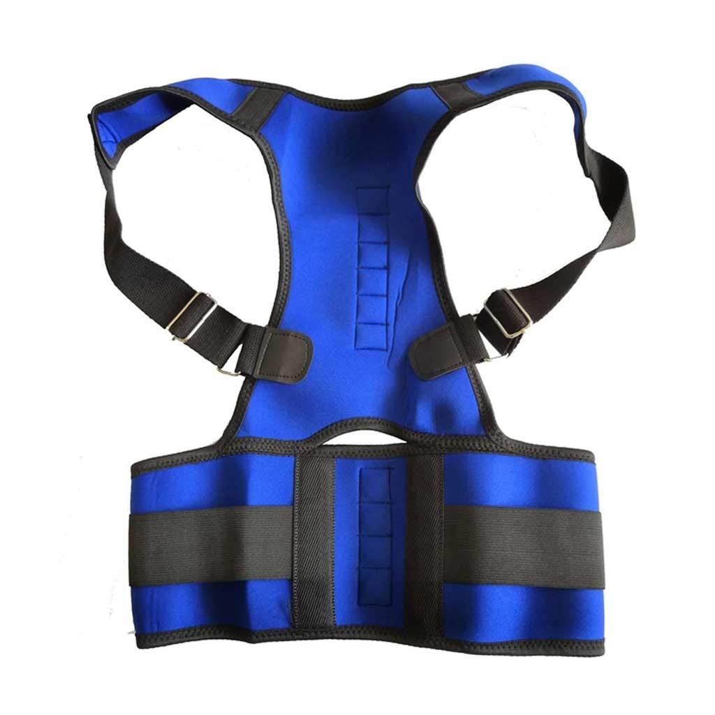 KGEZW Posture Corrector Belt for Women & Men - Adjustable Back Support Brace, Shoulder Corset & Posture Correction Band (Medium-M, Blue) - Ideal for Office Work, Gaming & Daily Pain Relief
