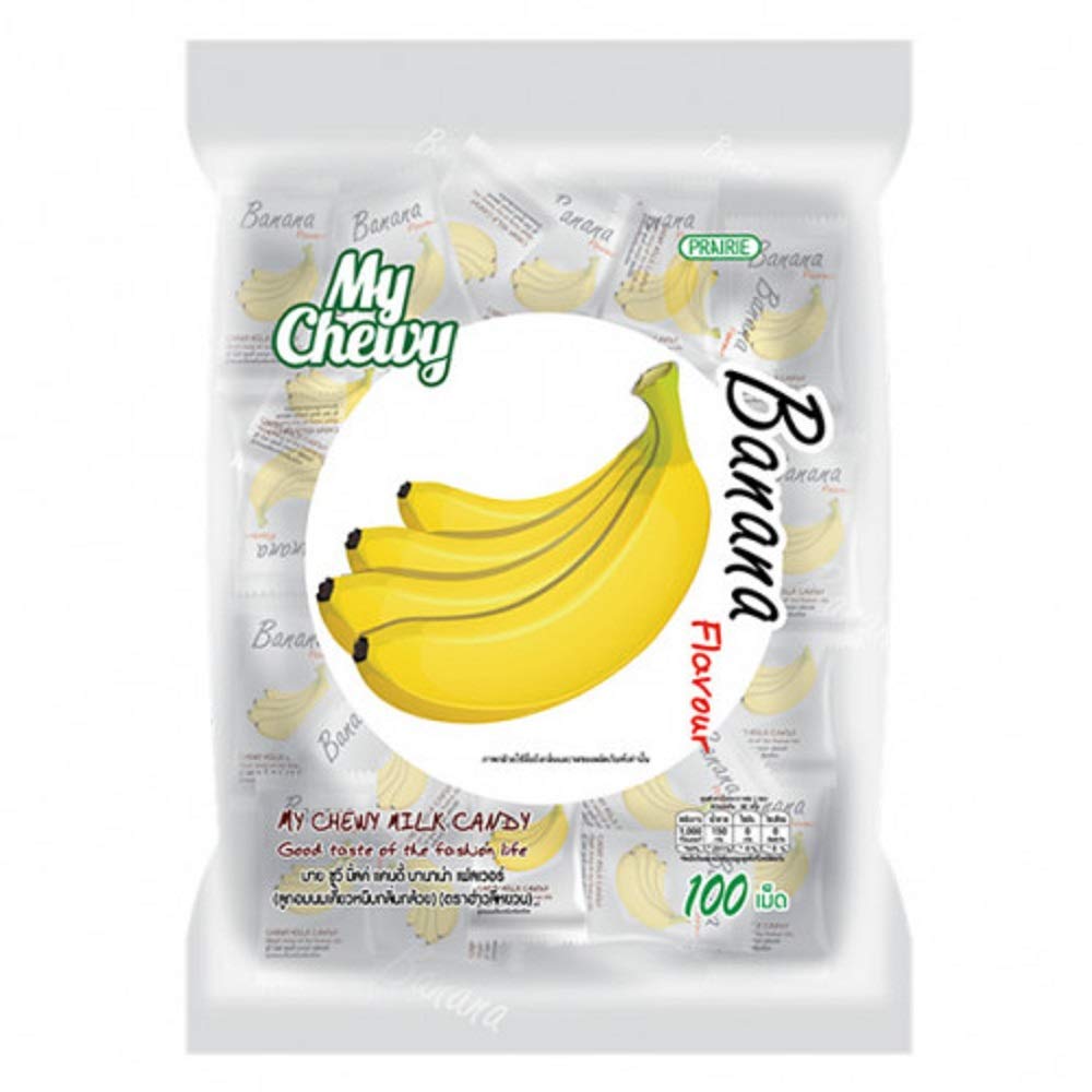My Chewy Milk Candy - Soft & Chewy Banana Flavor Candy (100 Tablets, 360g) | Perfect for Snacking, Gifts & Parties