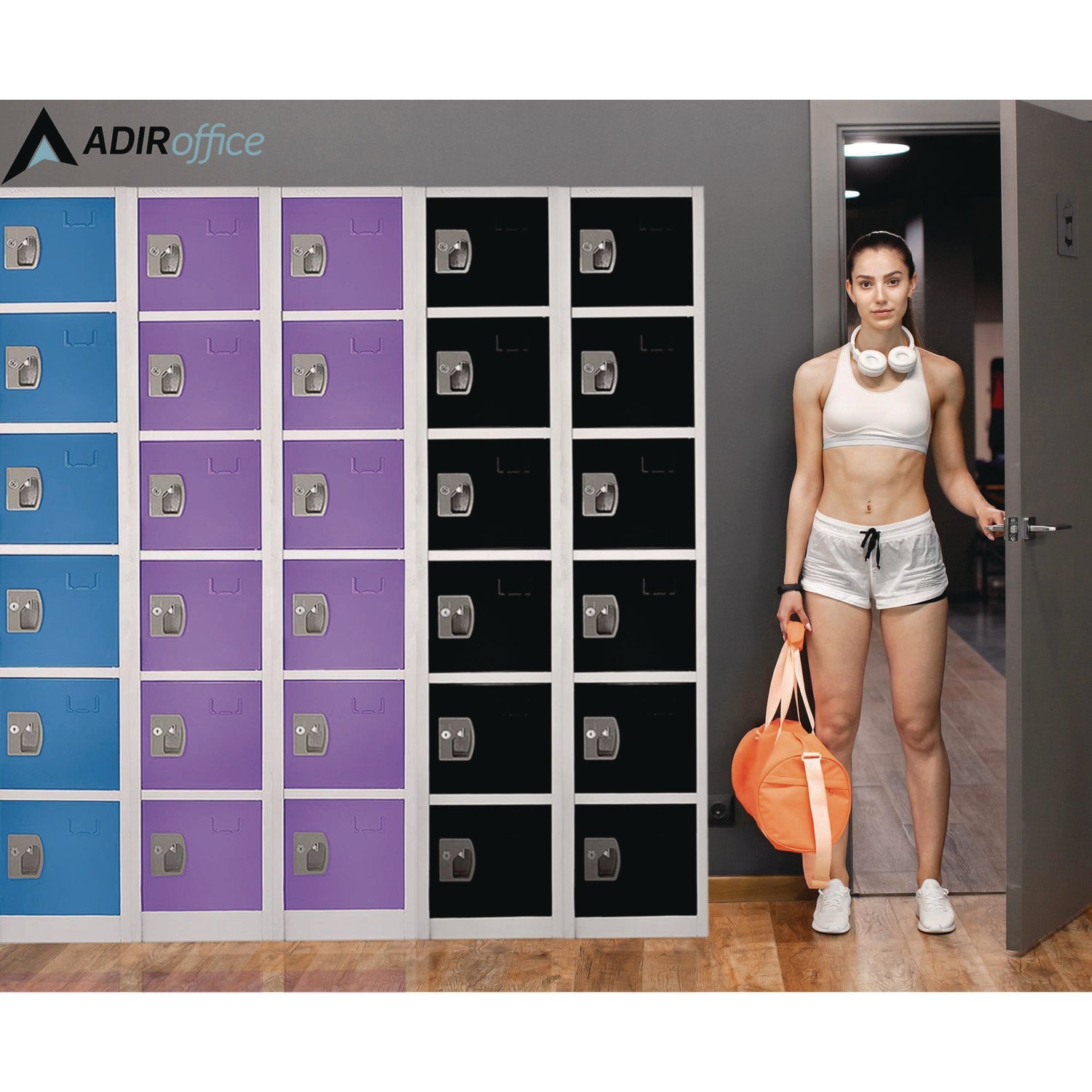 AdirOffice 6-Compartment Steel Storage Locker - 12