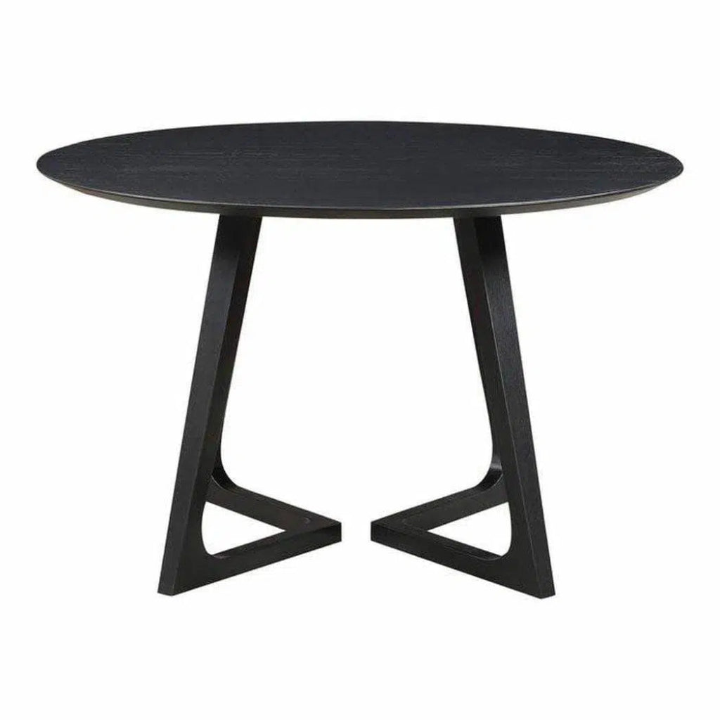 47.5 Inch Round Black Mid-Century Modern Dining Table - Perfect for Small Spaces, Breakfast Nooks & Contemporary Dining Rooms