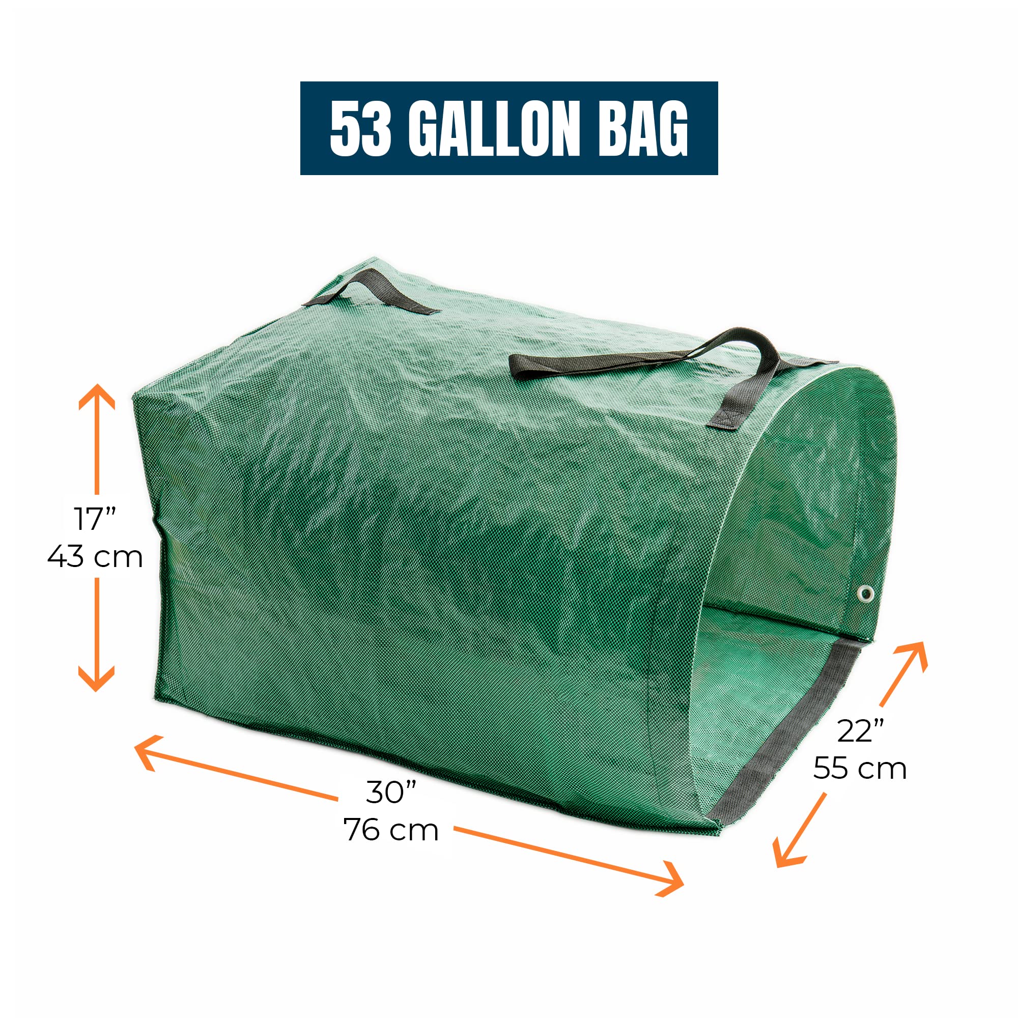 MEKKAPRO Big Gulp Leaf Bags - 2 Pack Heavy Duty 53 Gallon Yard Waste Bags with Reinforced Handles | Reusable Garden Debris Bags for Leaves, Grass Clippings & Lawn Cleanup | Perfect for Fall Yard Work, Landscaping & Home Gardening