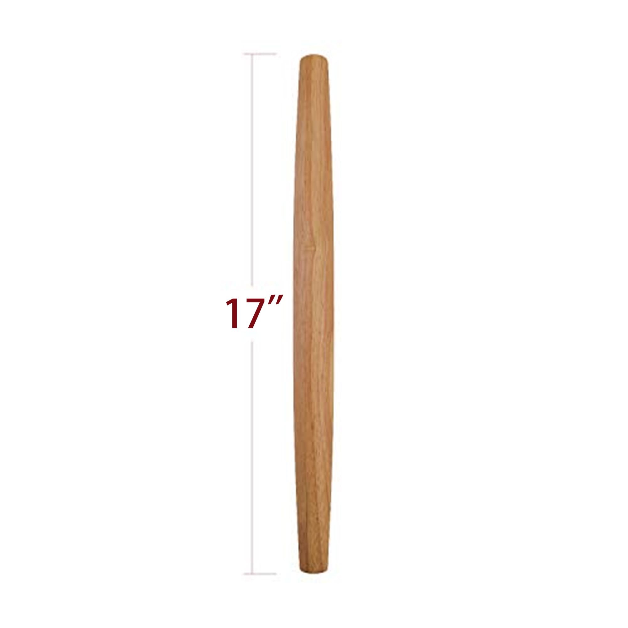 17 Inch French Wooden Rolling Pin for Baking - Tapered Pastry Roller for Fondant, Pie Crust, Cookies & Dough - Smooth Kitchen Essential for Home Bakers & Professional Chefs - Perfect for Holiday Baking, Cake Decorating & Homemade Pizza Making