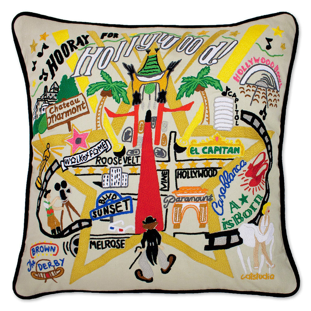 Hollywood Style Hand Embroidered Decorative Throw Pillow Covers - Bohemian Home Decor for Living Room, Bedroom & Sofa