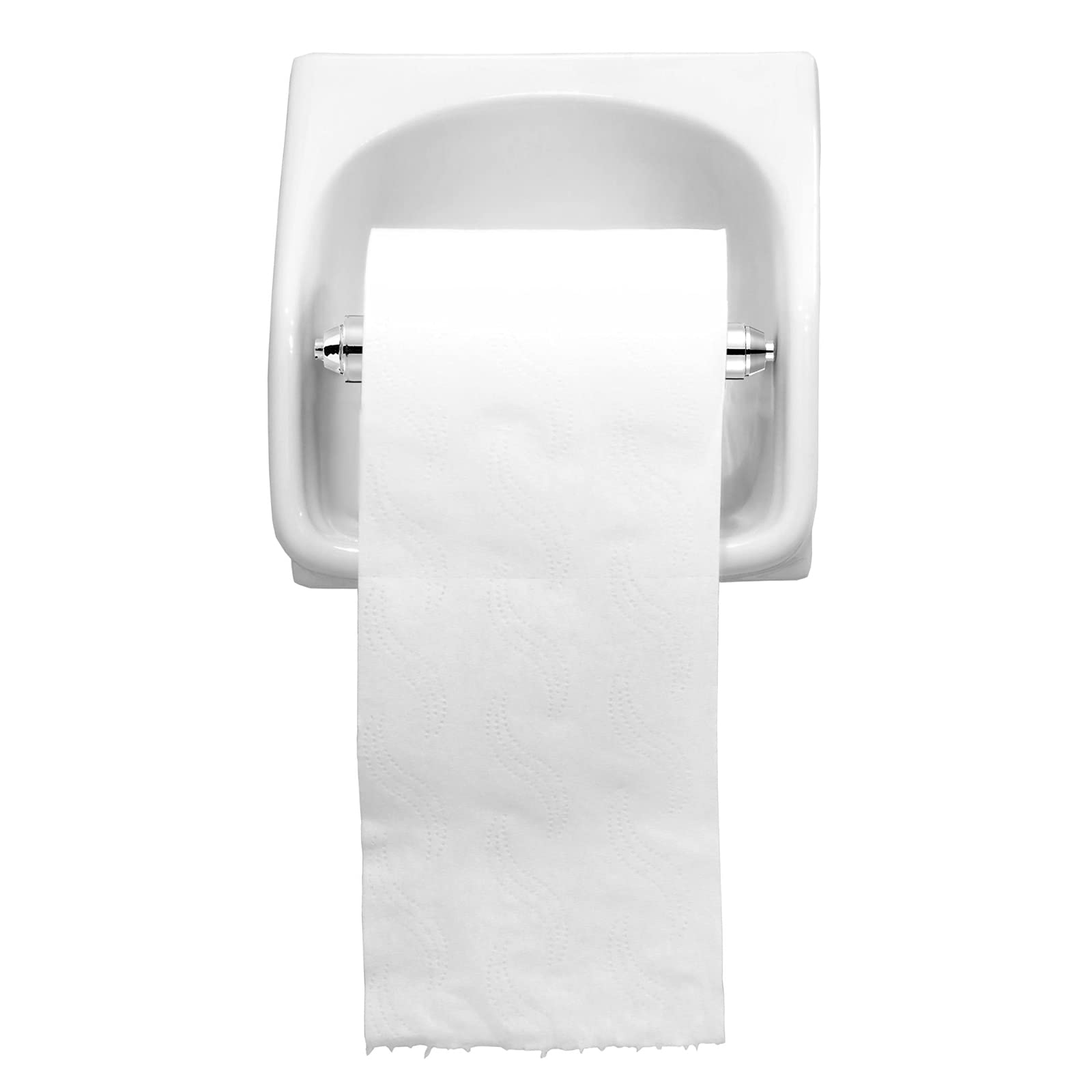 Shappy 4-Pack Silver Spring Loaded Toilet Paper Roller Holder Replacement - Durable Plastic Bathroom Tissue Dispenser Insert for Home, Office & RV Use