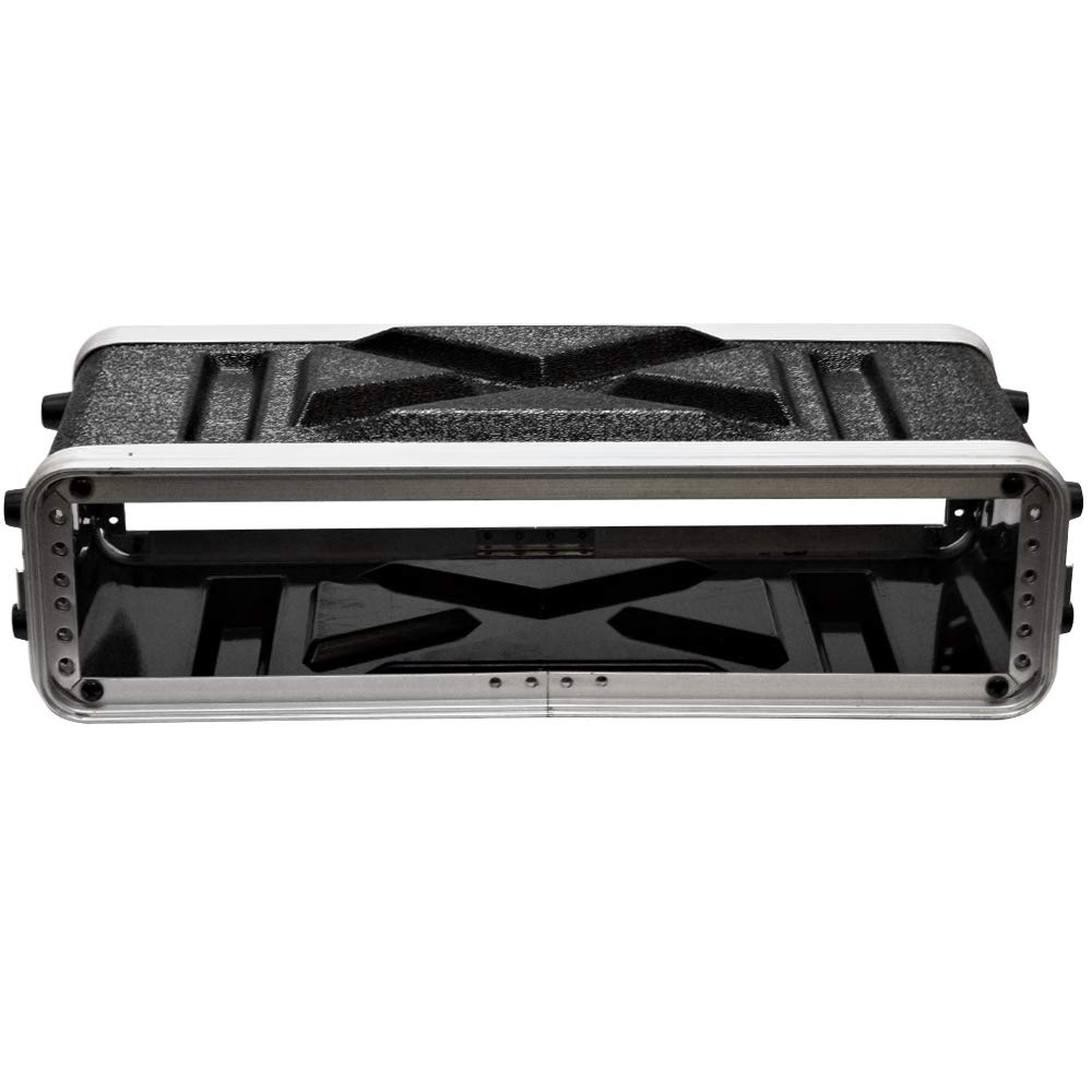Seismic Audio SALWR2S - Lightweight 2U Compact ABS Rack Case for PA Systems, DJ Equipment & Audio Effects - Portable Shallow Rack Enclosure for Live Performances, Studio Setup & Mobile DJ Rigs