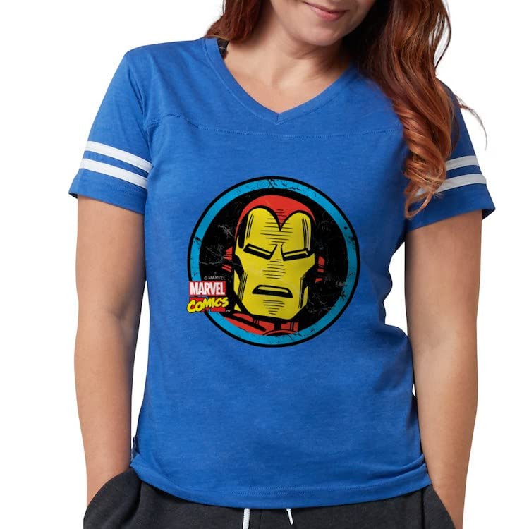 Iron Man Face Women's Football Shirt - Marvel Superhero Design for Women's Soccer Jersey | Perfect for Game Day, Cosplay & Superhero Fans