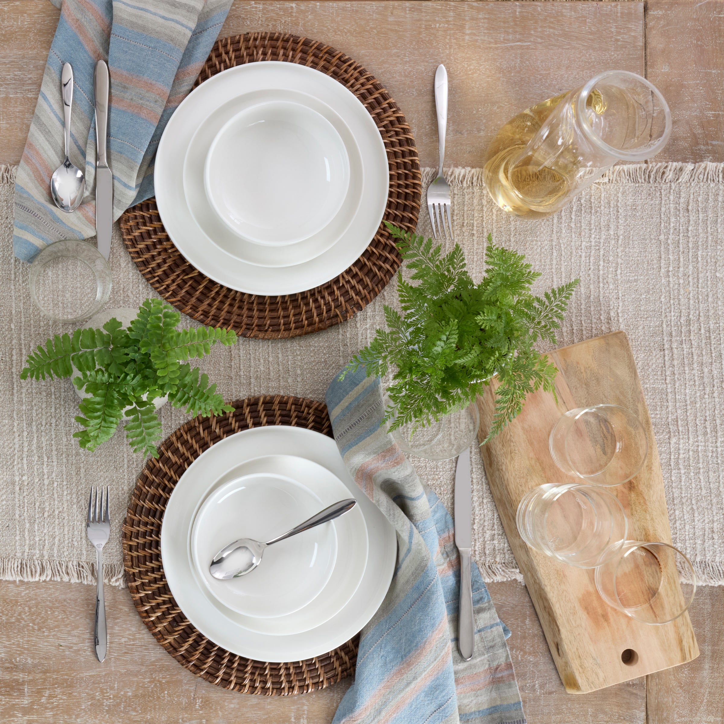 24-Piece White Dinnerware Set for 12 - Elegant Porcelain Plates, Bowls & Mugs - Perfect for Family Dinners, Parties & Restaurant Use
