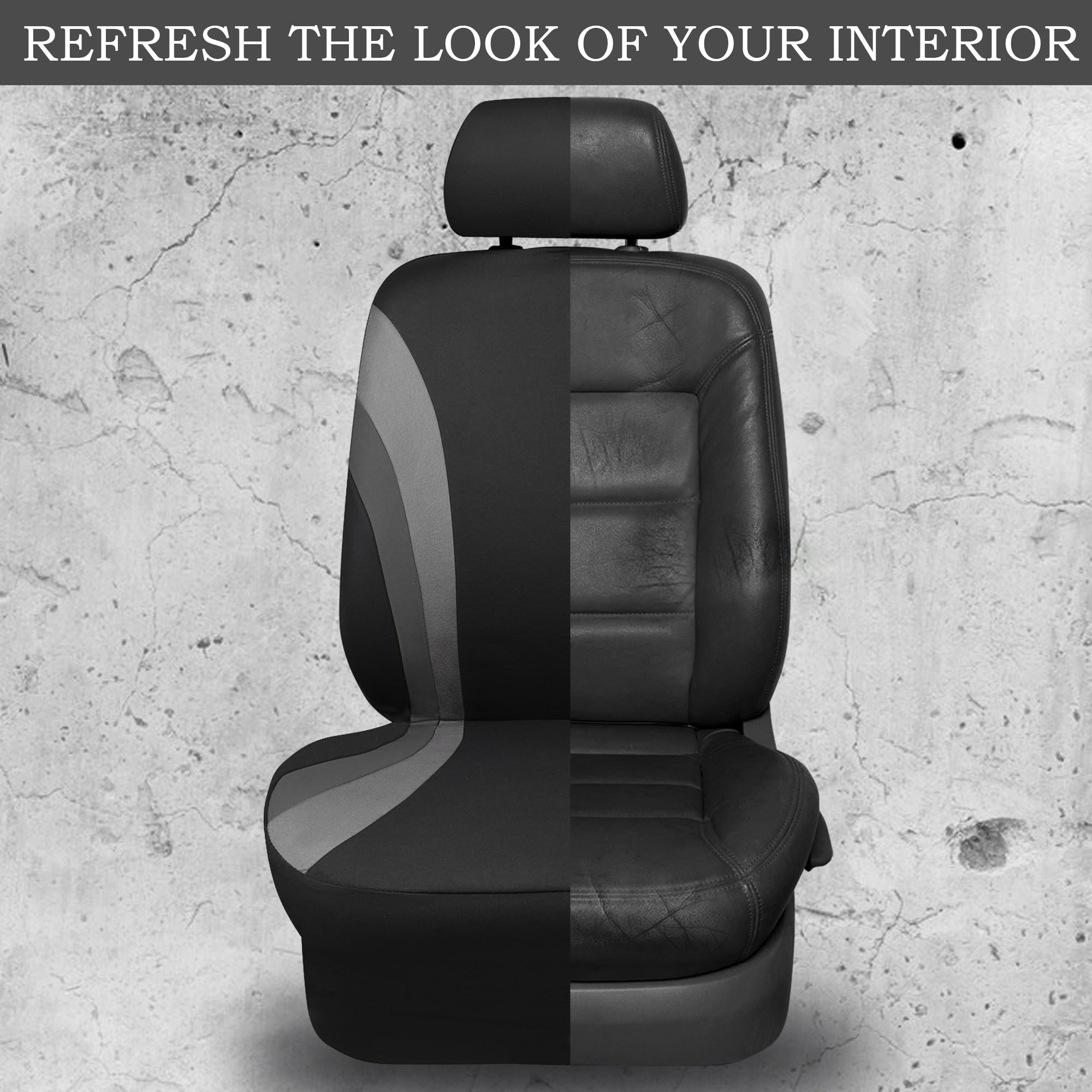 CAR PASS Line Rider Sporty Front Seat Covers - Universal Fit for Sedans, Cars, Vans & SUVs - Airbag Compatible Gray & Black Car Seat Protectors (2-Piece Set) - Perfect for Daily Commuting, Road Trips & Vehicle Protection