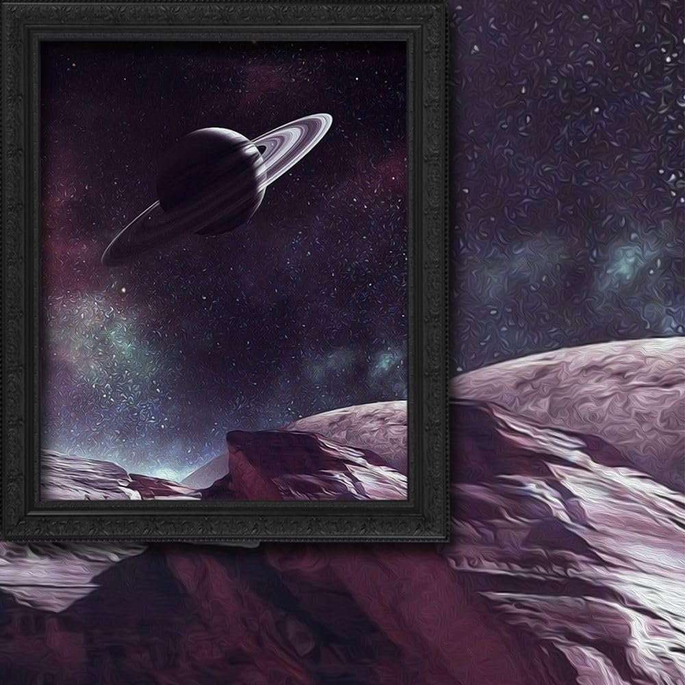 Saturn Galaxy Blackout Curtains Space-Themed Universe Stars Print Window Drapes for Kids Room & Playroom - Single Panel 52x108 Inches - Made in Turkey | Perfect for Nursery, Bedroom & Home Theater Darkening
