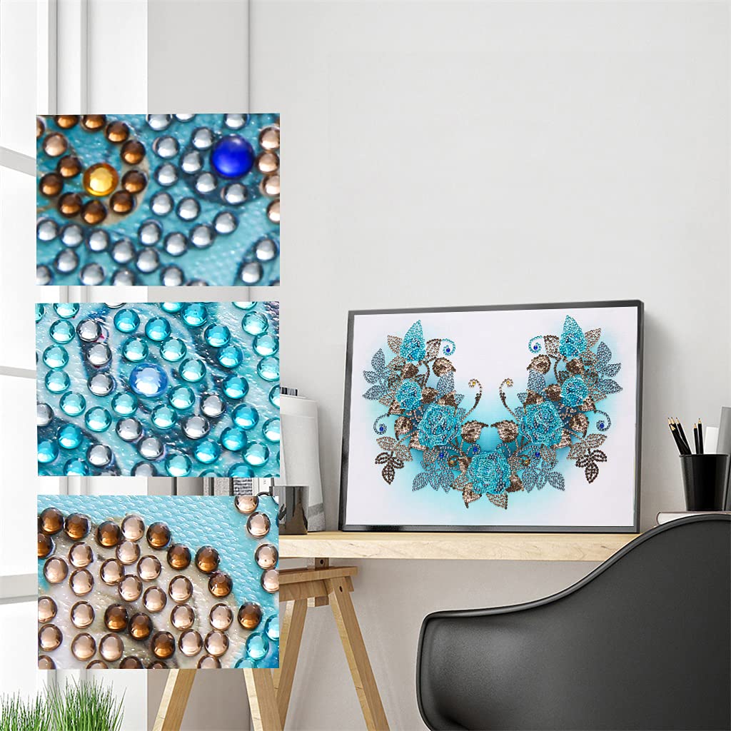 5D Diamond Painting Kit DIY - Flower Mosaic Cross Stitch Craft for Adults (30x40cm) - Perfect for Home Wall Decor, Stress Relief & Creative Gift Ideas