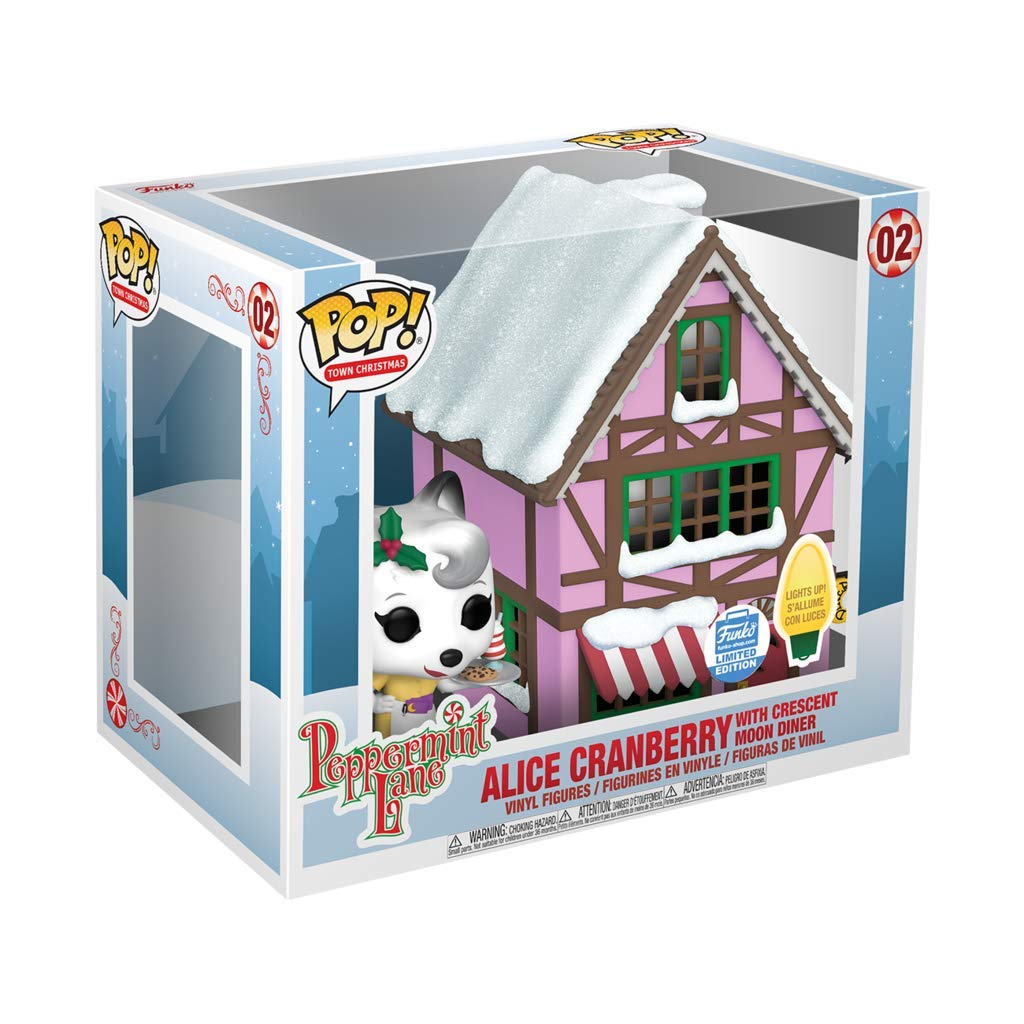 Funko Pop! Alice Cranberry with Crescent Moon Diner - Limited Edition Peppermint Lane Christmas Town Collectible (Glow-in-the-Dark Feature) | Perfect for Holiday Decor, Gift Giving & Pop Culture Collections