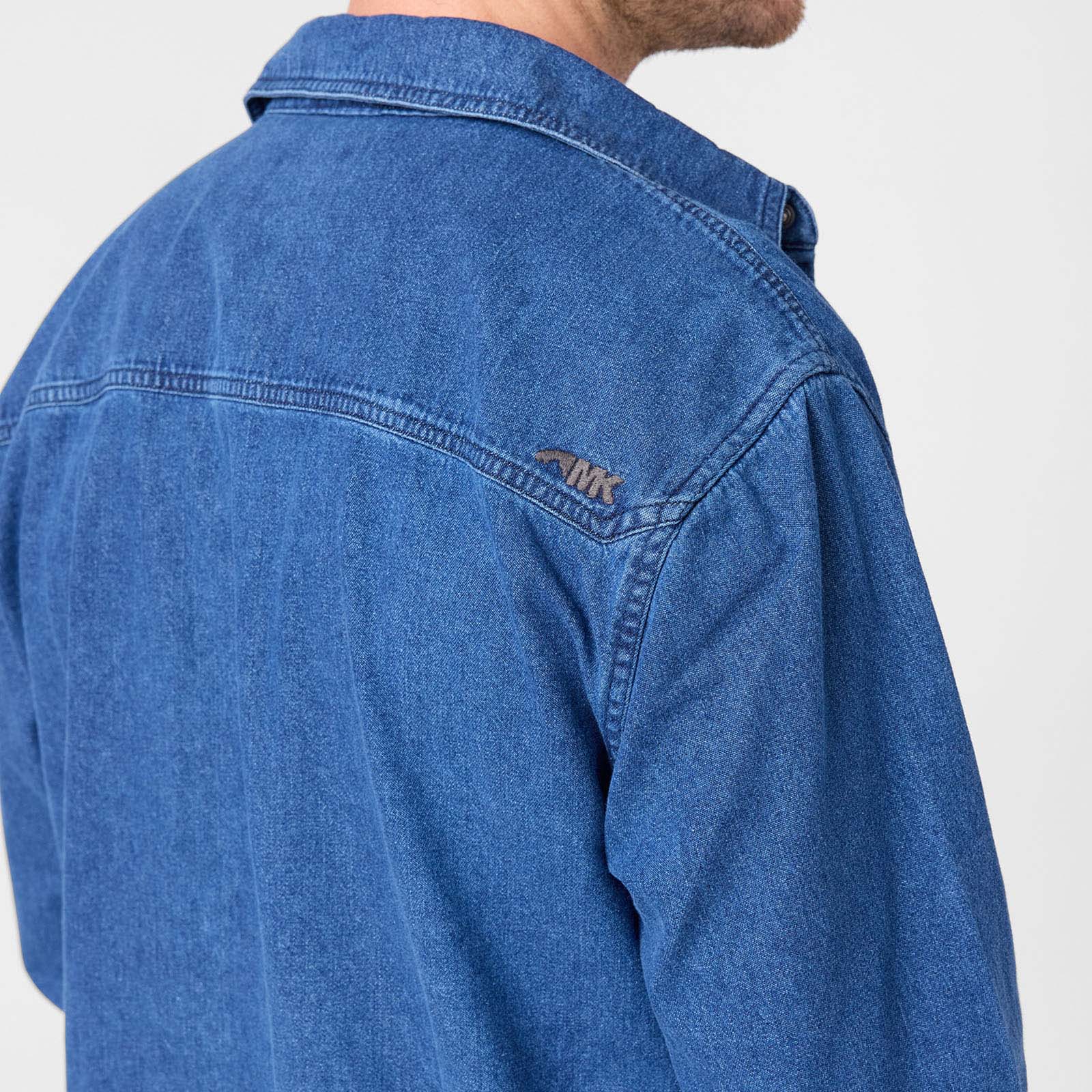 Austin Denim Shirt for Men - Classic Blue Denim Button Down Shirt with Long Sleeves | Perfect for Casual Wear, Outdoor Adventures & Layering