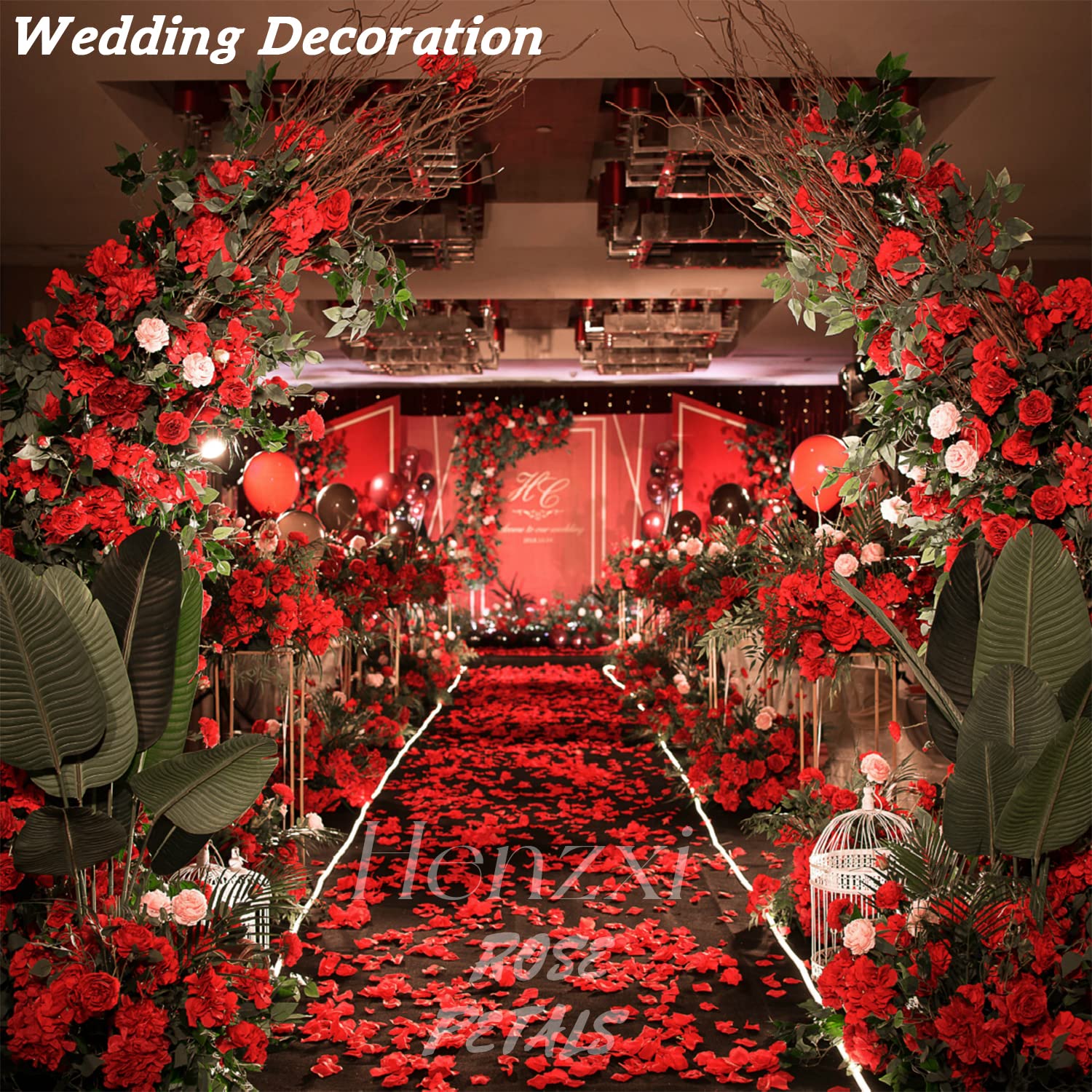 1000 Pcs Red Artificial Rose Petals - Premium Silk Flower Petals for Wedding Decor, Romantic Night, Valentine's Day, Party & Event Decoration - Perfect for Aisle Scattering, Table Centerpieces & Photo Backdrops (Red, 1000 Count)