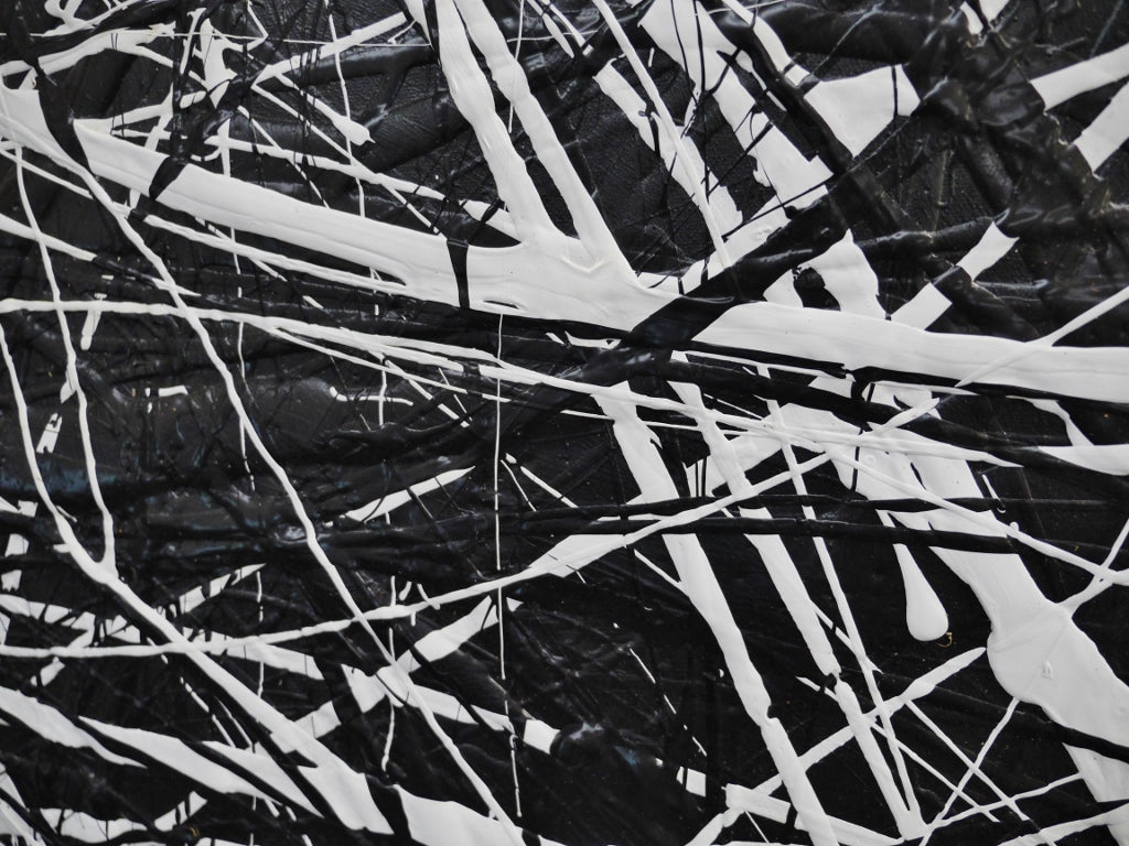 150cm x 150cm Black and White Textured Abstract Canvas Art Painting - Modern Frozen Square Design for Living Room, Bedroom, Office Wall Decor