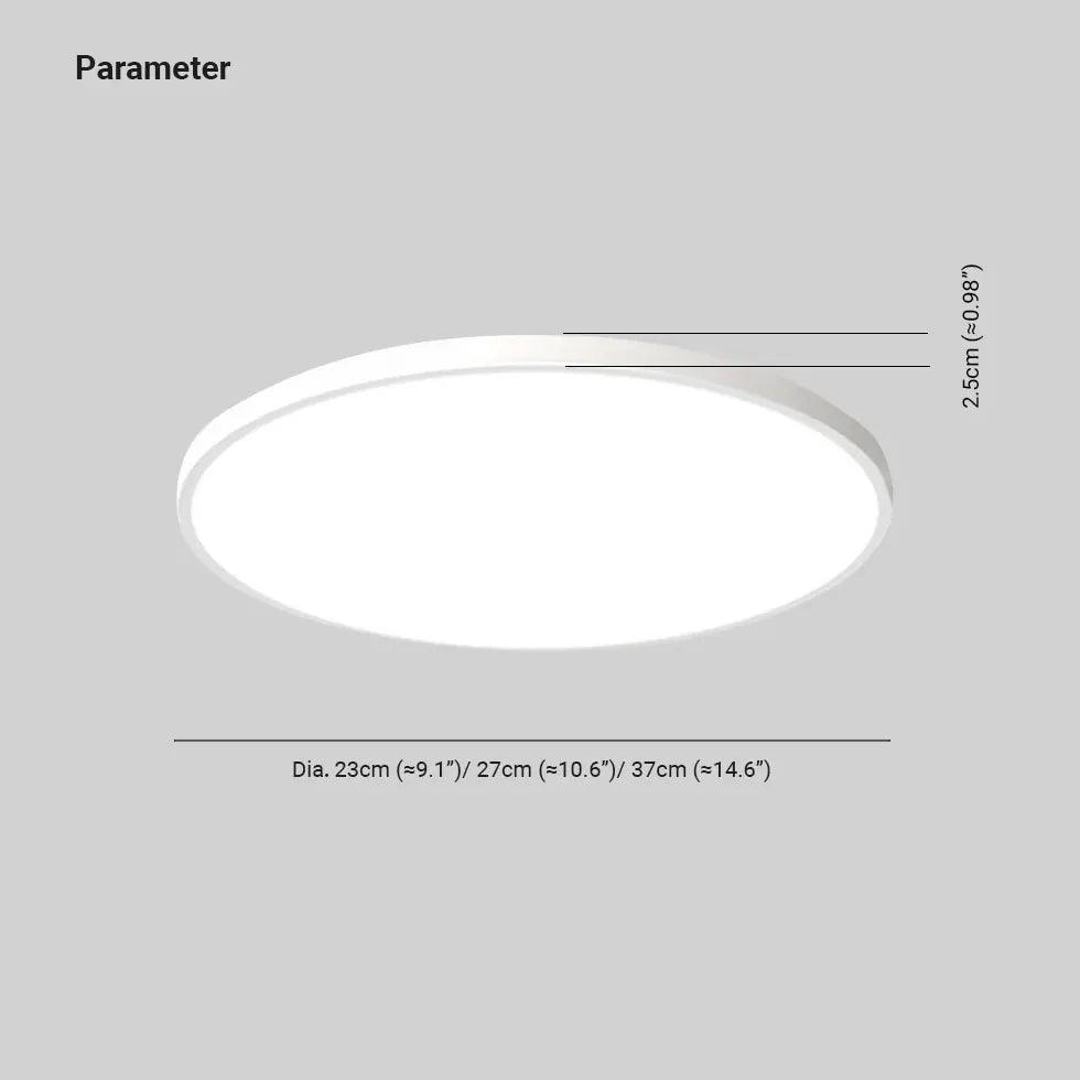 Slim Round Bathroom Flush Mount Ceiling Light Fixture - Modern Waterproof LED Lighting for Bathroom, Toilet, Powder Room & Vanity Area