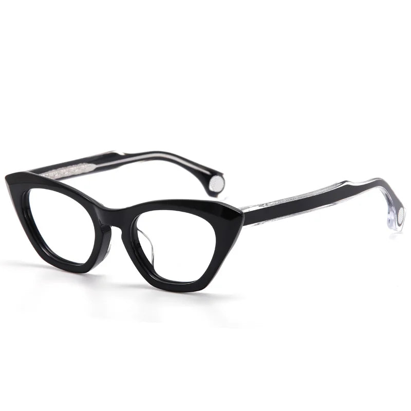 Stylish Unisex Square Cat Eye Acetate Eyeglasses - Full Rim Thick Frame Glasses (Model 47319) | Perfect for Work, Reading & Fashion Accessories