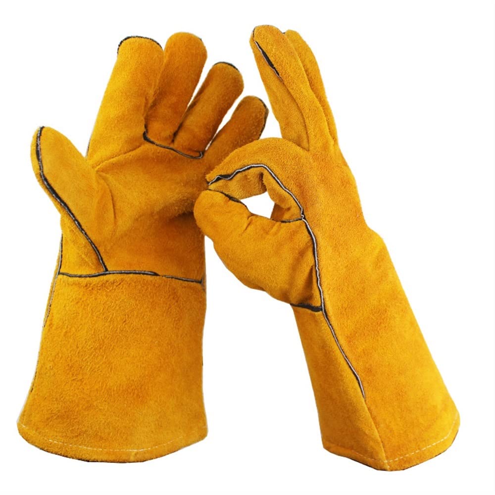 XIXIDIAN 2 Pairs Heavy Duty Gardening Gloves - Thorn Proof Long Sleeve Work Gloves for Rose Pruning, Welding & Yard Work (Gray, One Size) - Perfect for Landscaping, Farm Work & Outdoor Protection