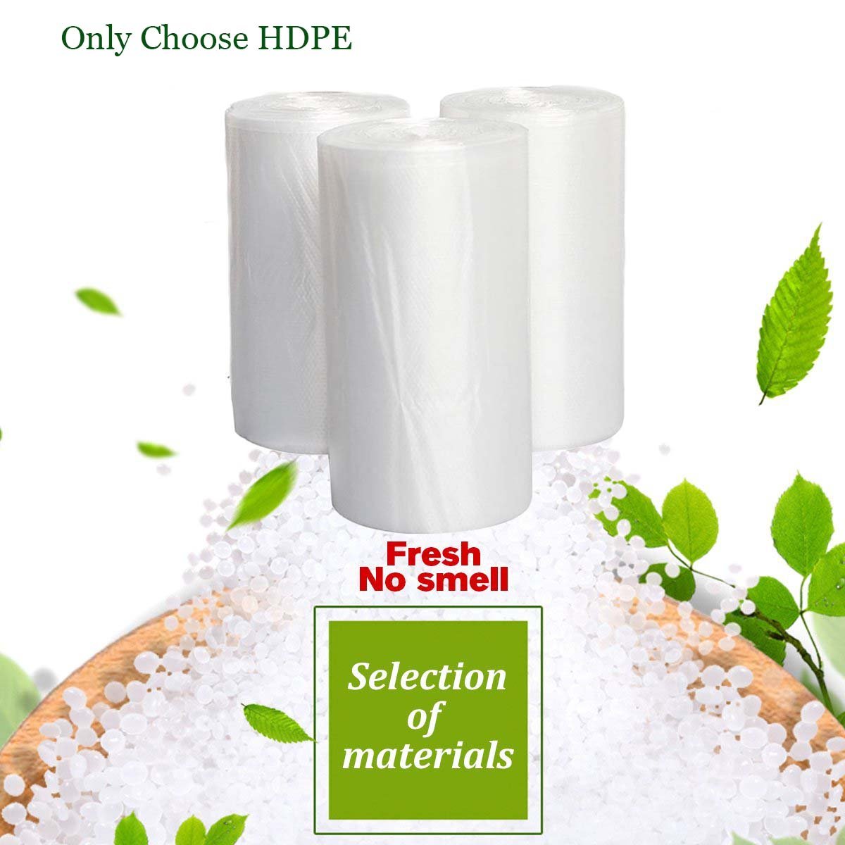4 Gallon Small Trash Bags - 125 Count Clear White Garbage Bags for Bathroom, Kitchen, Office, Bedroom & Car | Waste Basket Bin Liners for Home, Travel, Camping & Daily Use