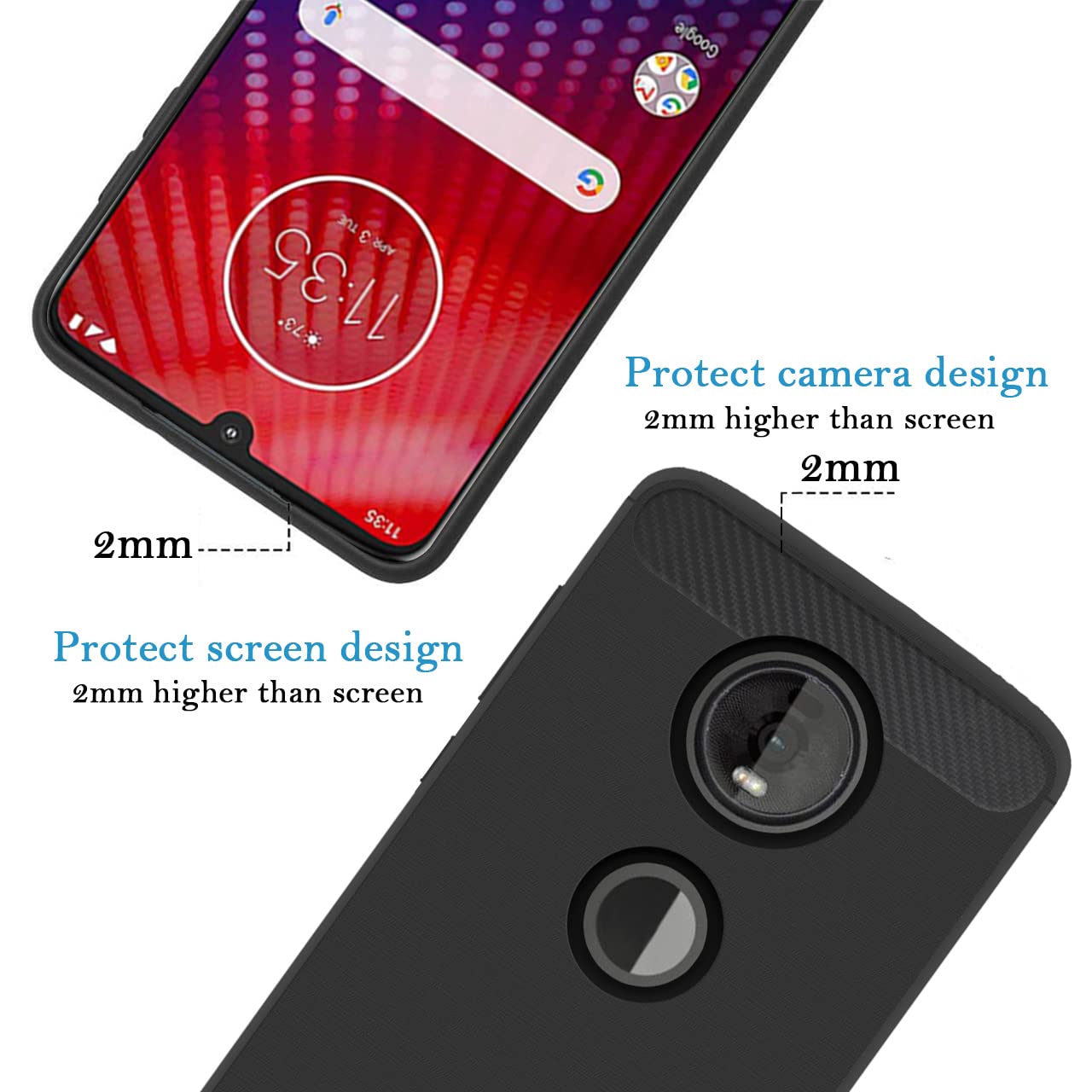 Custom Personalized Photo Text Name Motorola Moto Z4 Phone Case - Anti-Scratch Shock-Resistant Soft TPU Protective Cover (Black) - Perfect for Everyday Use, Travel & Gifts