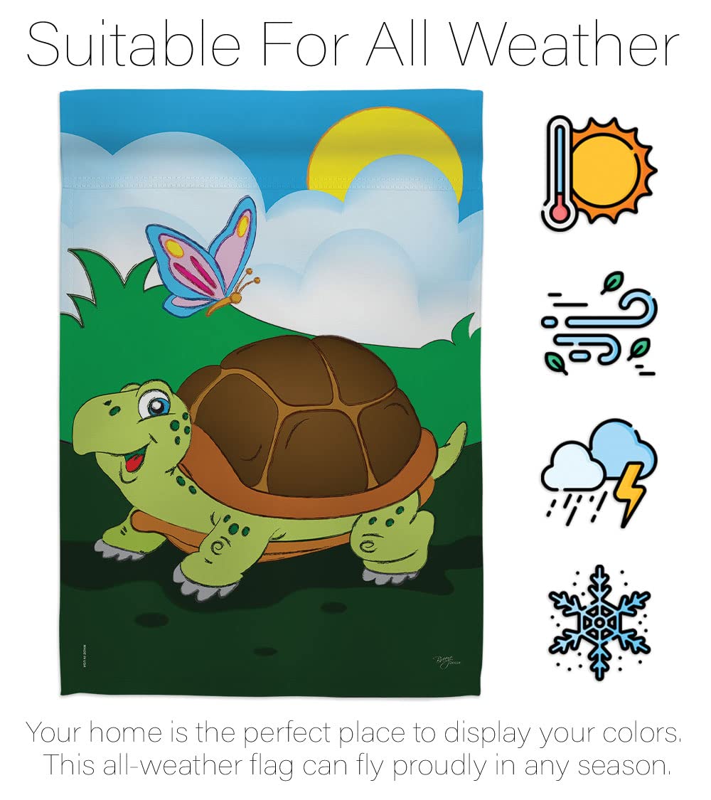 Turtle Garden Flag Set - Double-Sided Animal Decor for Yard & Home