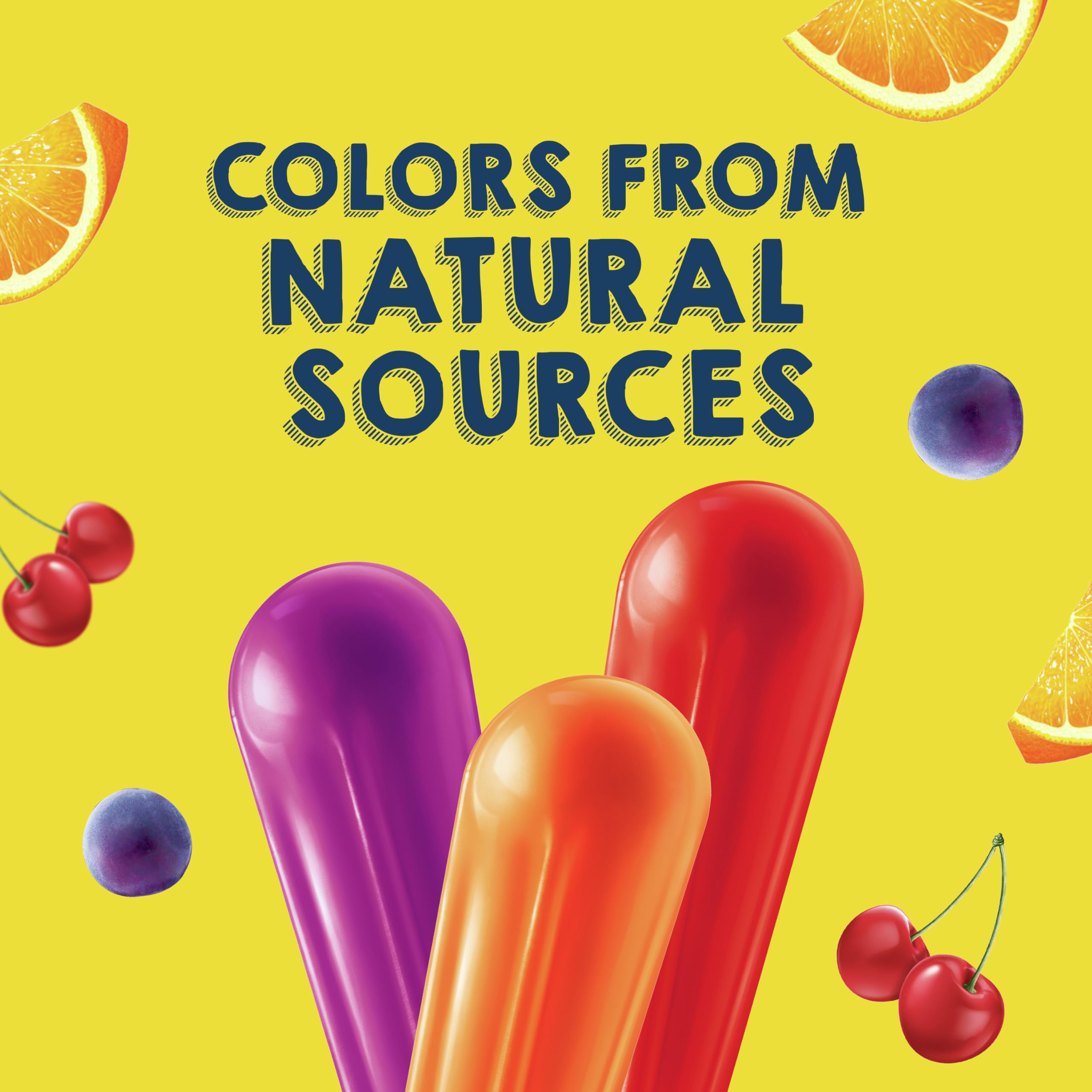 Popsicle Ice Pops - Orange, Cherry & Grape Flavored (18 Count) | Low-Calorie Frozen Treat (40 Calories Each) | Perfect for Summer Parties, Kids Snacks & Healthy Desserts