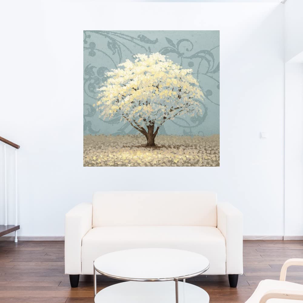 Blue Radiance Abstract Canvas Wall Art - 22x22 Inch Modern Painting by Michael Marcon - Stretched & Ready to Hang - Perfect for Living Room, Bedroom, Office Decor - Elegant Home & Office Wall Decor for Contemporary Spaces