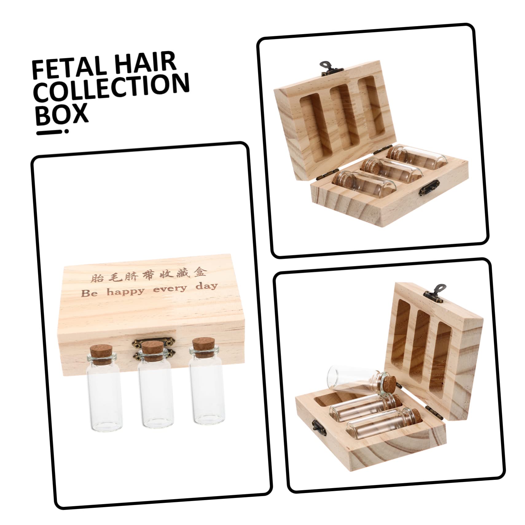 GOOHOCHY 2-Piece Wooden Baby Keepsake Box Set - First Hair, Teeth & Umbilical Cord Storage Organizer - Perfect Baby Shower Gift & Newborn Memory Collection (Ideal for Nursery Decor & Milestone Preservation)