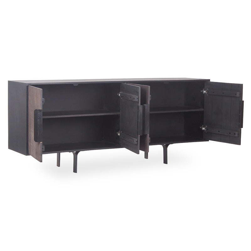 SAHARA 180cm Solid Mango Wood Sideboard Buffet Cabinet - Honey Finish | Rustic Dining Room Storage Furniture for Living Room, Entryway & Home Decor