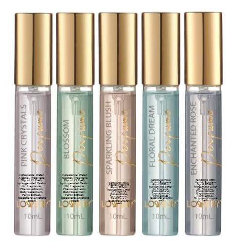 Mini Perfume Gift Set for Women - 5 Pack Assorted Floral Fragrances (10ml Each) | Eau de Toilette & Parfum Sampler | Perfect Birthday Gift, Travel Size Perfumes for Daily Wear, Date Nights & Special Occasions