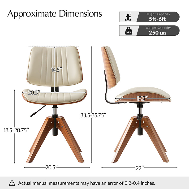 Griselda Adjustable Office Chair with Stable Wooden Frame & Ergonomic Back Support - Perfect for Home Office, Gaming, and Workspace Comfort