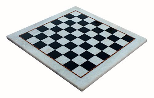 StonKraft Collectible White Natural Stone & Black Marble Chess Board Set - 15 Inch Decorative Chessboard for Home Décor, Game Room, and Office Display - Perfect for Chess Enthusiasts and Interior Design